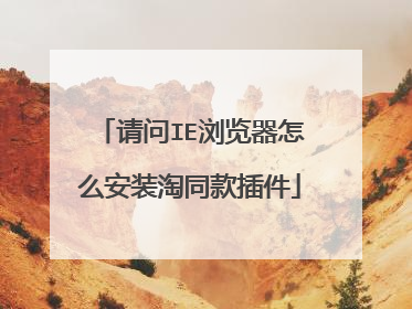 请问IE浏览器怎么安装淘同款插件