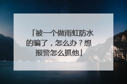 被一个做雨虹防水的骗了，怎么办？想报警怎么抓他