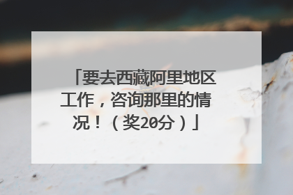 要去西藏阿里地区工作,咨询那里的情况!(奖20分)