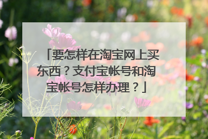 要怎样在淘宝网上买东西?支付宝帐号和淘宝帐号怎样办理?