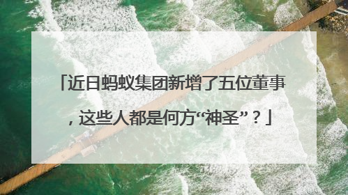 近日蚂蚁集团新增了五位董事,这些人都是何方“神圣”?