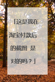 这是我在淘宝付款后的截图 是对的吗?