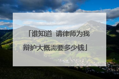谁知道 请律师为我辩护大概需要多少钱