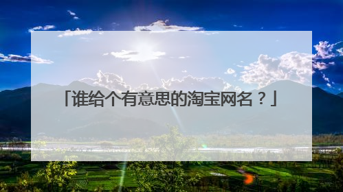 谁给个有意思的淘宝网名?