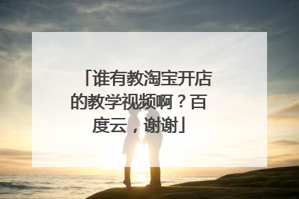 谁有教淘宝开店的教学视频啊?百度云,谢谢