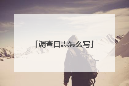 调查日志怎么写