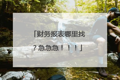 财务报表哪里找？急急急！！！