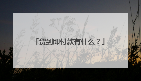 货到即付款有什么?
