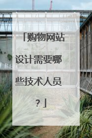 购物网站设计需要哪些技术人员?