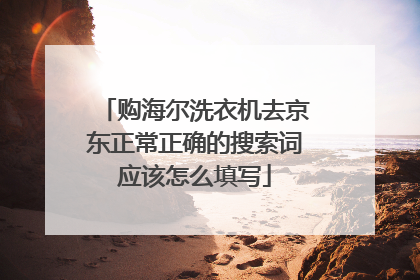 购海尔洗衣机去京东正常正确的搜索词应该怎么填写