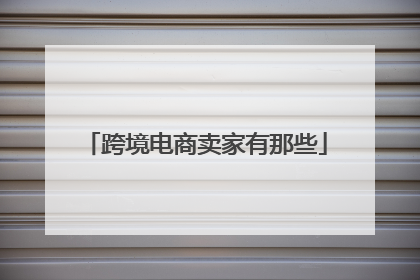 跨境电商卖家有那些