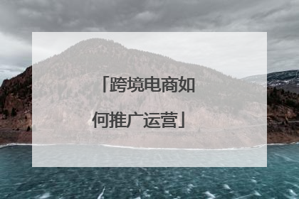 跨境电商如何推广运营
