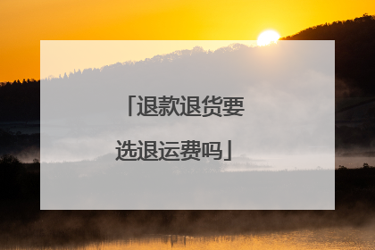 退款退货要选退运费吗