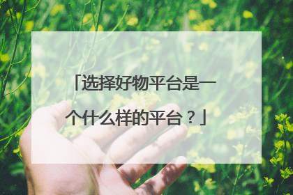选择好物平台是一个什么样的平台?