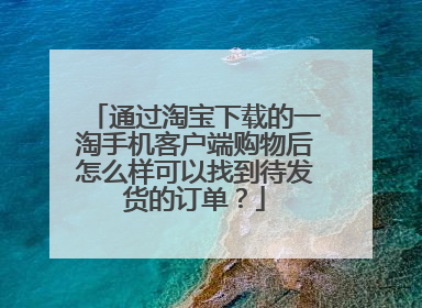 通过淘宝下载的一淘手机客户端购物后怎么样可以找到待发货的订单?