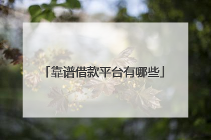 靠谱借款平台有哪些