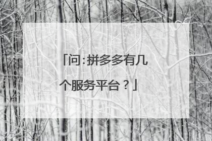 问:拼多多有几个服务平台？