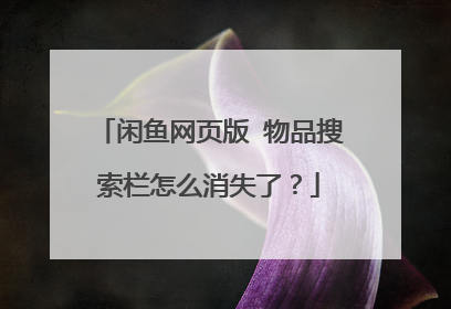 闲鱼网页版 物品搜索栏怎么消失了?