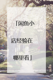 闲鱼小店经验在哪里看