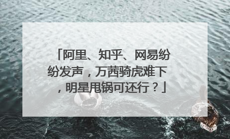 阿里、知乎、网易纷纷发声,万茜骑虎难下,明星甩锅可还行?