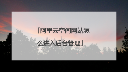 阿里云空间网站怎么进入后台管理