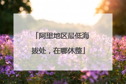 阿里地区最低海拔处,在哪休整