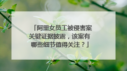 阿里女员工被侵害案关键证据披露,该案有哪些细节值得关注?