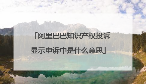 阿里巴巴知识产权投诉显示申诉中是什么意思