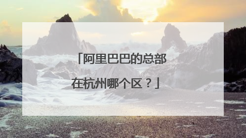 阿里巴巴的总部在杭州哪个区?