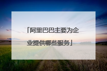 阿里巴巴主要为企业提供哪些服务
