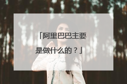 阿里巴巴主要是做什么的？