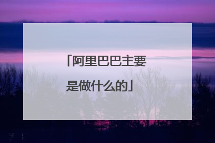 阿里巴巴主要是做什么的