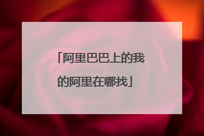 阿里巴巴上的我的阿里在哪找