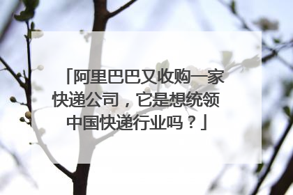 阿里巴巴又收购一家快递公司,它是想统领中国快递行业吗?