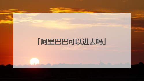 阿里巴巴可以进去吗