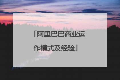 阿里巴巴商业运作模式及经验
