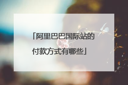 阿里巴巴国际站的付款方式有哪些