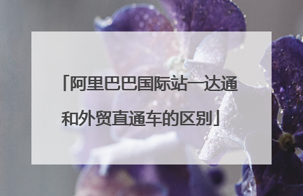 阿里巴巴国际站一达通和外贸直通车的区别