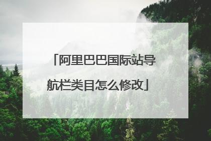 阿里巴巴国际站导航栏类目怎么修改