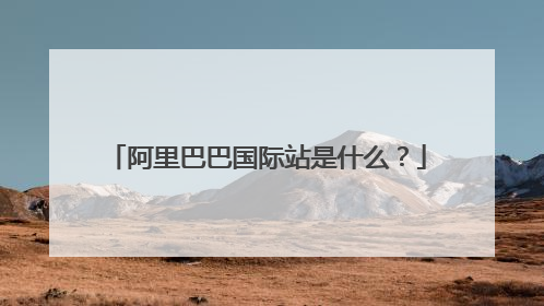 阿里巴巴国际站是什么?
