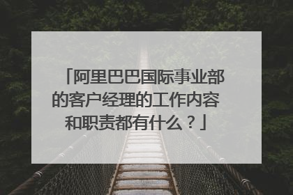 阿里巴巴国际事业部的客户经理的工作内容和职责都有什么？
