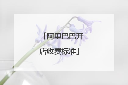 阿里巴巴开店收费标准