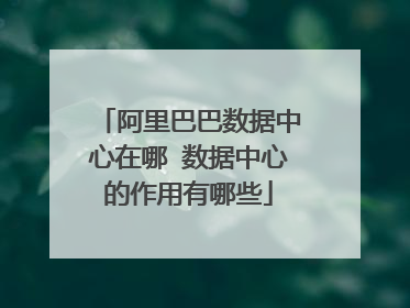 阿里巴巴数据中心在哪 数据中心的作用有哪些