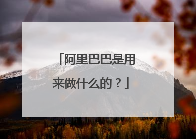 阿里巴巴是用来做什么的?
