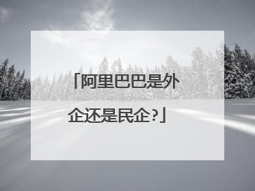 阿里巴巴是外企还是民企?
