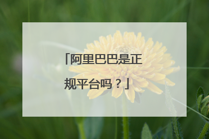 阿里巴巴是正规平台吗?