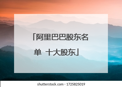 阿里巴巴股东名单 十大股东