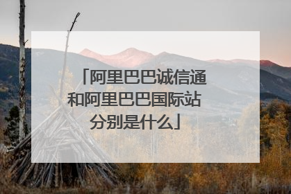 阿里巴巴诚信通和阿里巴巴国际站分别是什么