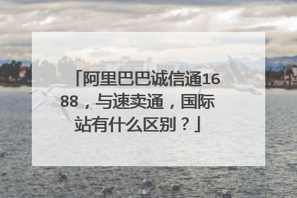 阿里巴巴诚信通1688,与速卖通,国际站有什么区别?