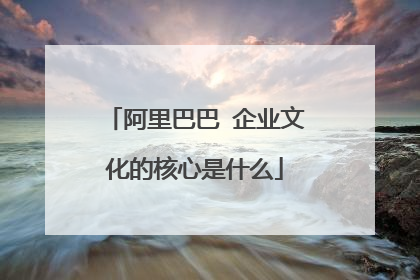 阿里巴巴 企业文化的核心是什么